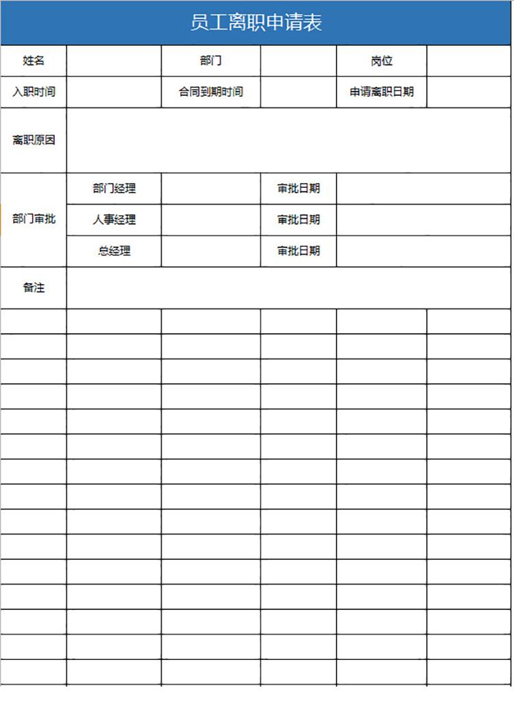 单位员工离职申请表-1