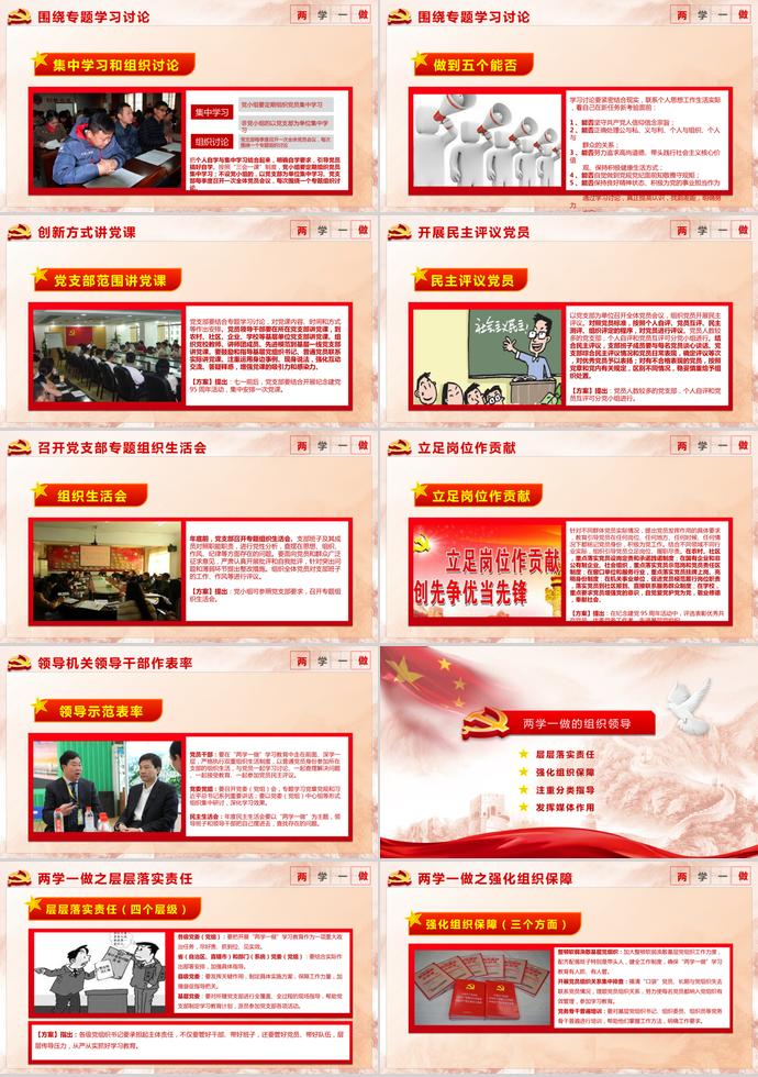 红色简约大气党章党规学习ppt模板-2