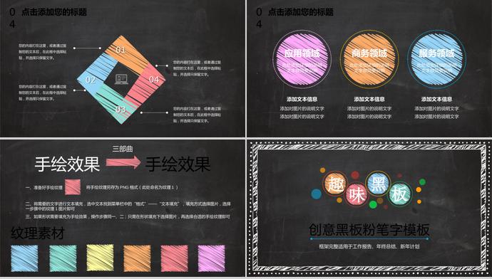 创意黑板粉笔字教育PPT模板-3
