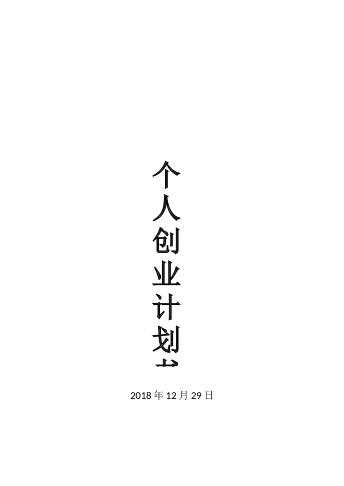 个人创业计划书2019通用版-1