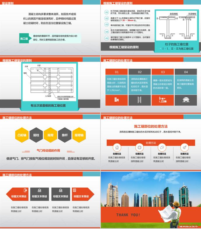 橙色系简约风混凝土工程毕业答辩PPT模板-2