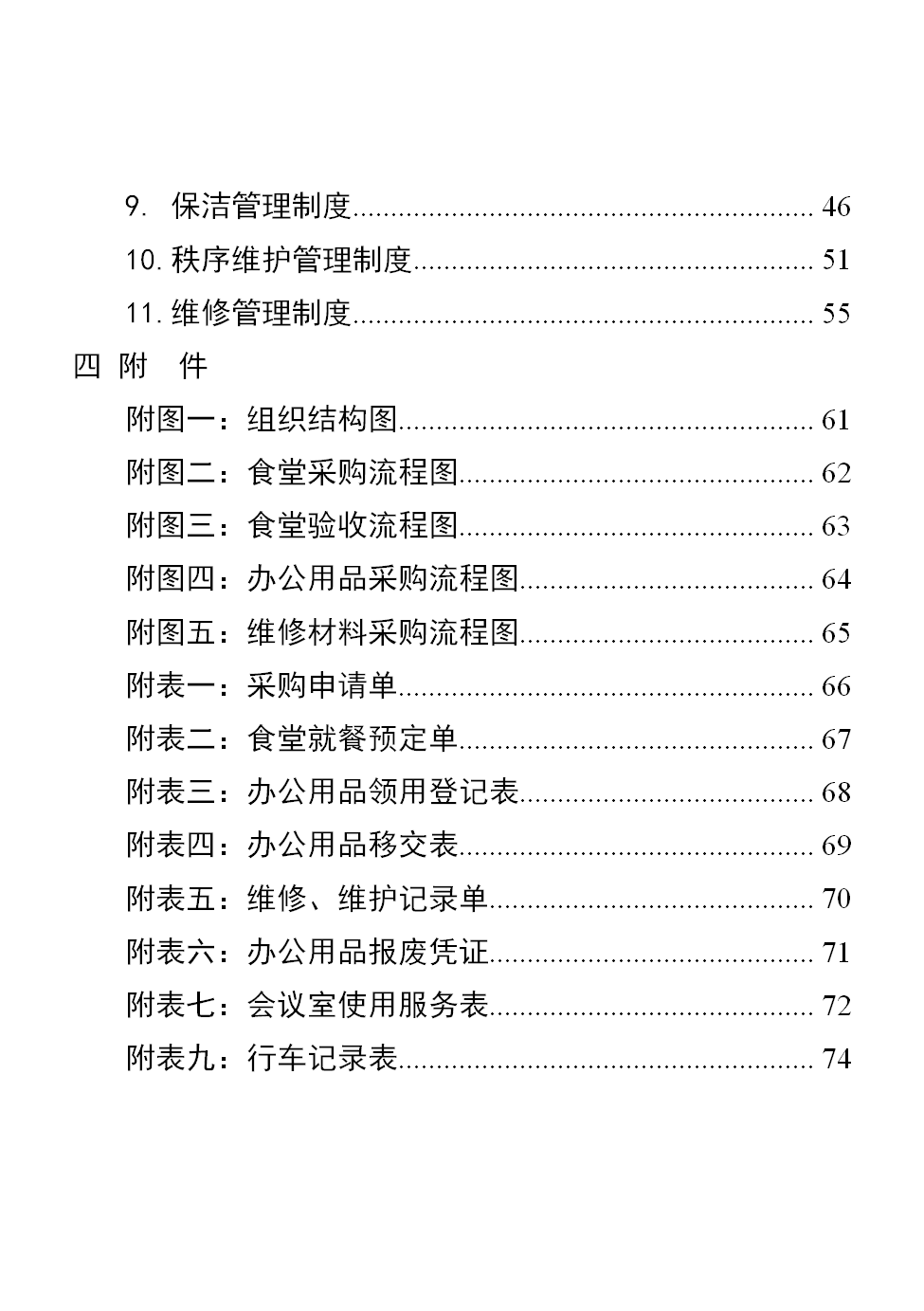 行政事业单位后勤服务中心管理制度汇编word模板-1