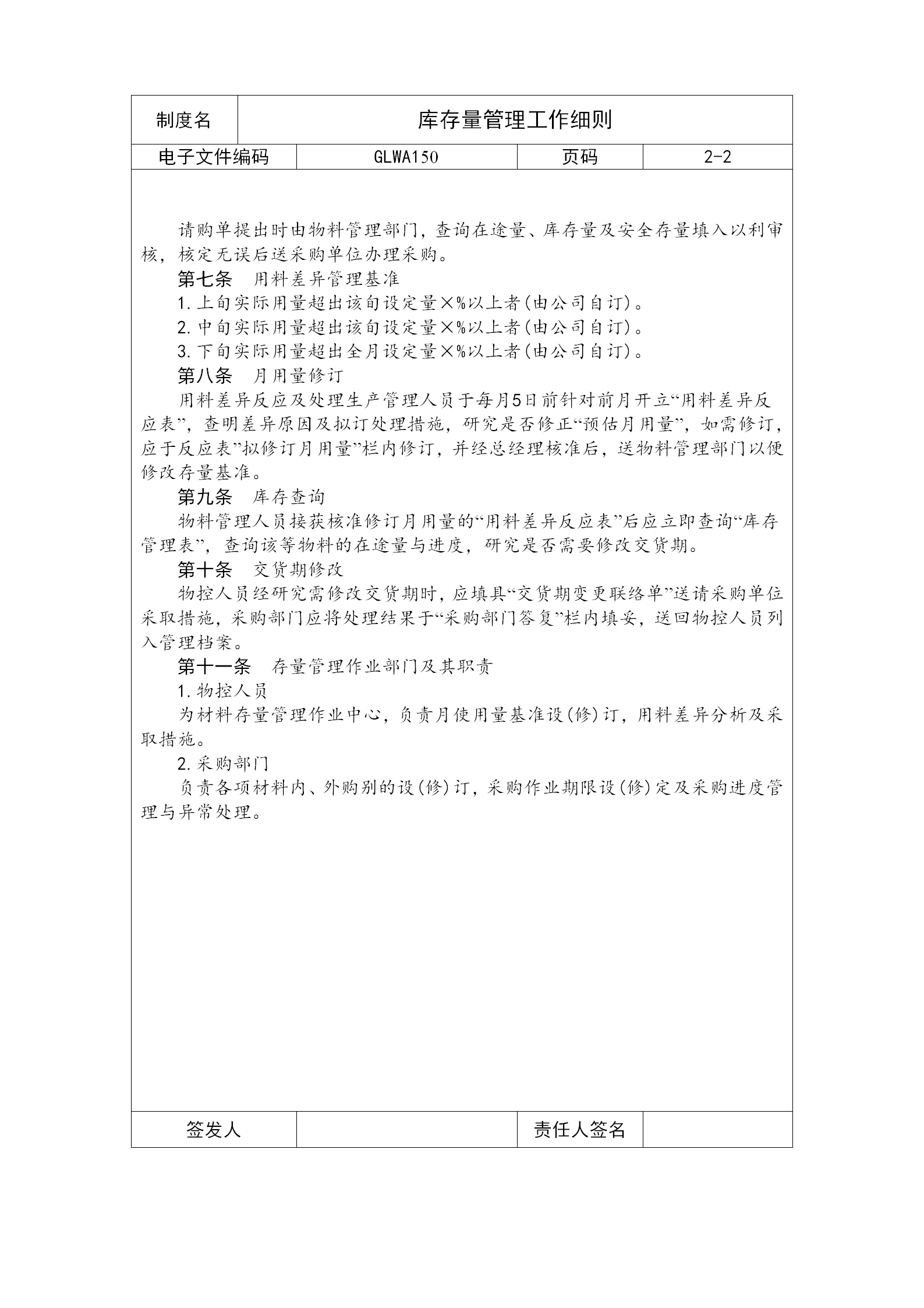库存量管理工作规范word模板-1