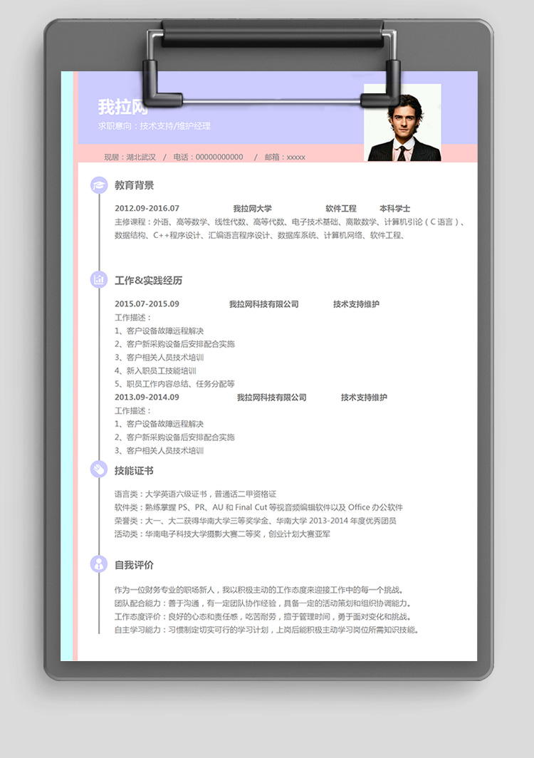 C++技术负责人简历模板-1