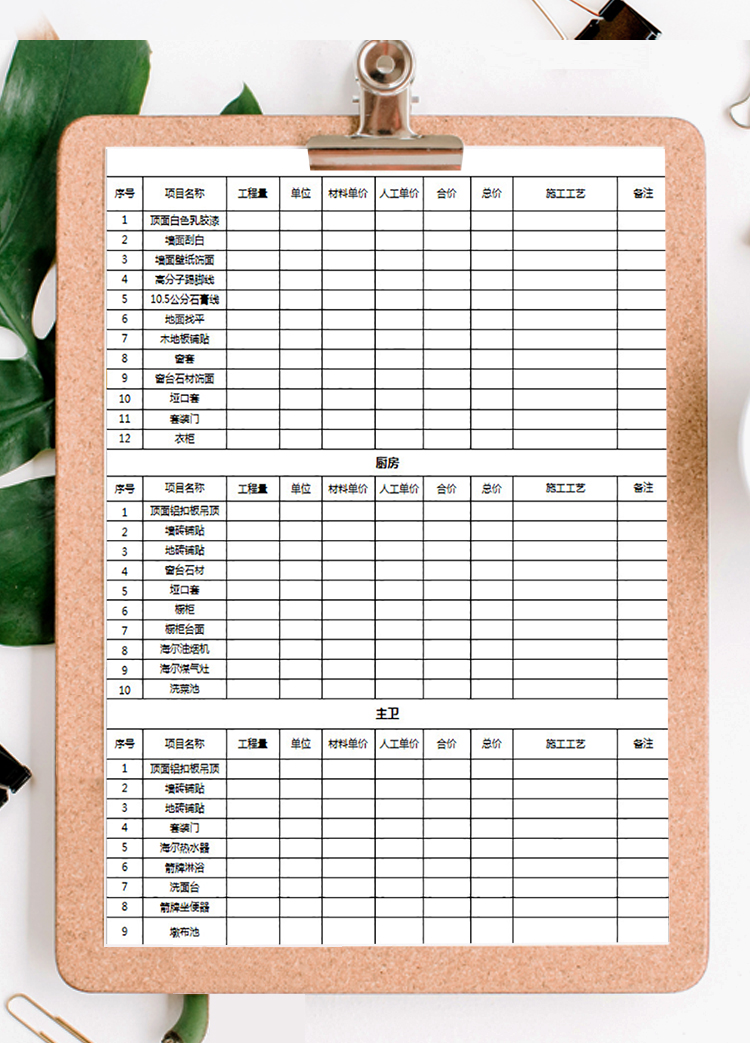 装修项目清单-1