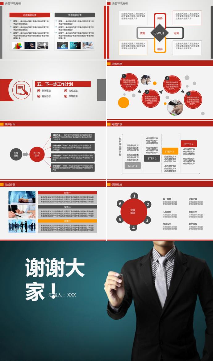 红色简约工作汇报年终总结PPT模板-3